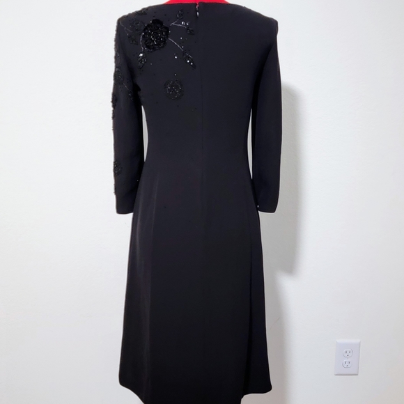 VINTAGE ARMANI COLLEZIONI BEADED BLACK DRESS SIZE 4 Made in Italy 🇮🇹 ♥️ - Picture 6 of 11